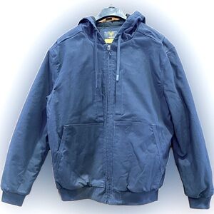 HAWX MEN'S WEATHERED DUCK HOODED ZIP INSULATED WORK JACKET, NWOT